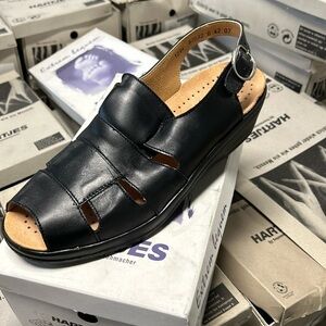 New Hartjes Black Leather women’s Vintage‎  Sandals